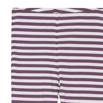 BIRKHOLM Stribede Rib Leggings Perfekt Hvid & Støvet Lilla